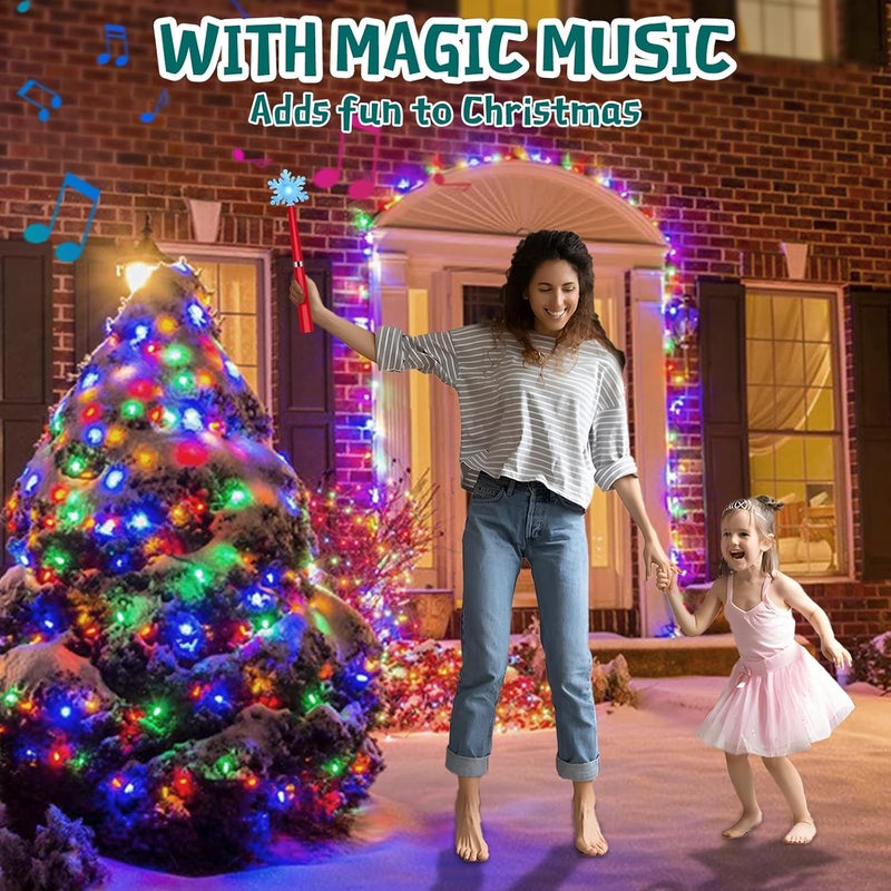 Airjam Wireless Remote Control Outlet, Magic Light Wand for Christmas Tree Lights and Home Decoration Lights, Remote Light Switch with Music, Christmas Gift for Kids/Friends/Family, Red - Image 2